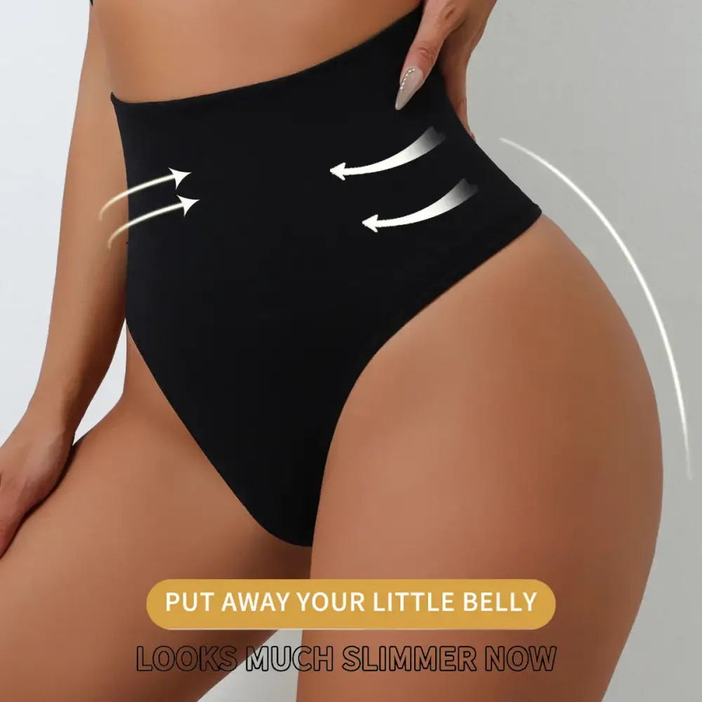 Culottes String Femme Taille Haute Contrôle Ventre Sculptant Nylon Élasthanne