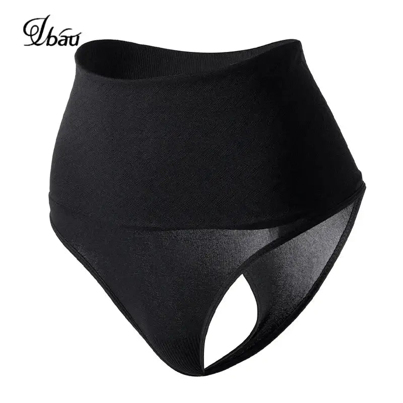 Culottes String Femme Taille Haute Contrôle Ventre Sculptant Nylon Élasthanne - Black / L