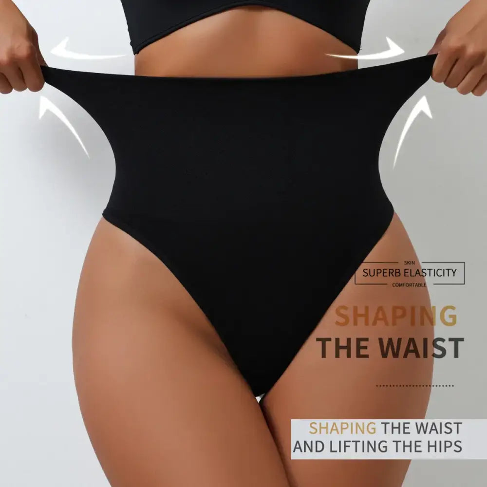 Culottes String Femme Taille Haute Contrôle Ventre Sculptant Nylon Élasthanne