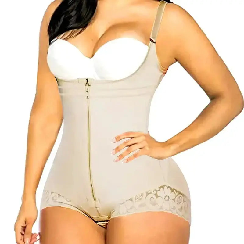 Faja Colombienne Ceinture Corps Complet Sculptante Ventre Plat Taille Haute - apricot with briefs / XXXXXXL