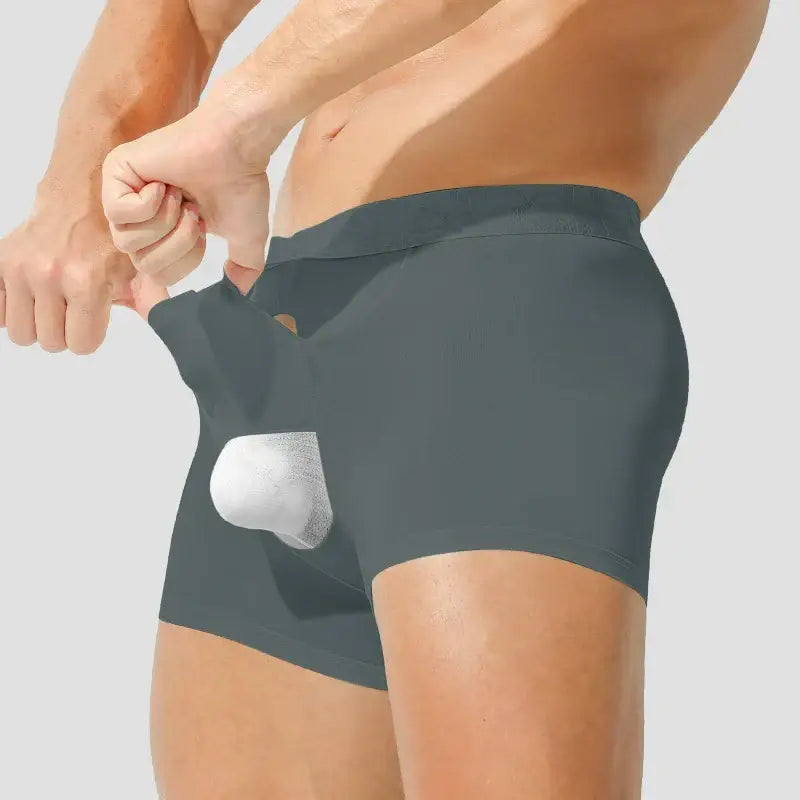 Boxer Homme Soie Glacée Soutien Scrotal Style Été 2025 Fendu