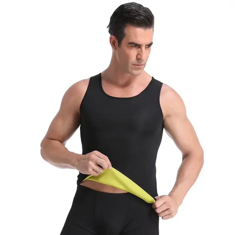 Chemise Compression Homme Ventre Contrôle Sans Manches Neoprène Noir - Black / M / CHINA