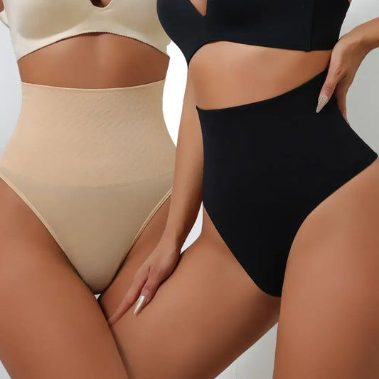 Culottes String Femme Taille Haute Contrôle Ventre Sculptant Nylon Élasthanne