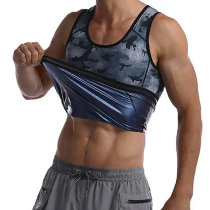 Gilet Sauna Homme Taille Formateur Ventre Plat Compression Entraînement - Inner Blue / SM